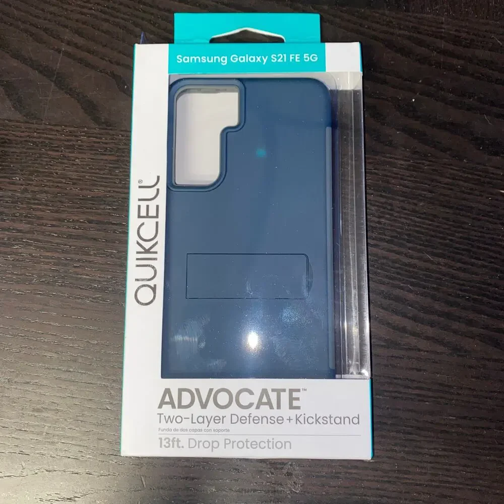 Samsung Galaxy S21 FE/FE  QUIKCELL ADVOCATE Dual-Layer Kickstand Case SLATE BLUE